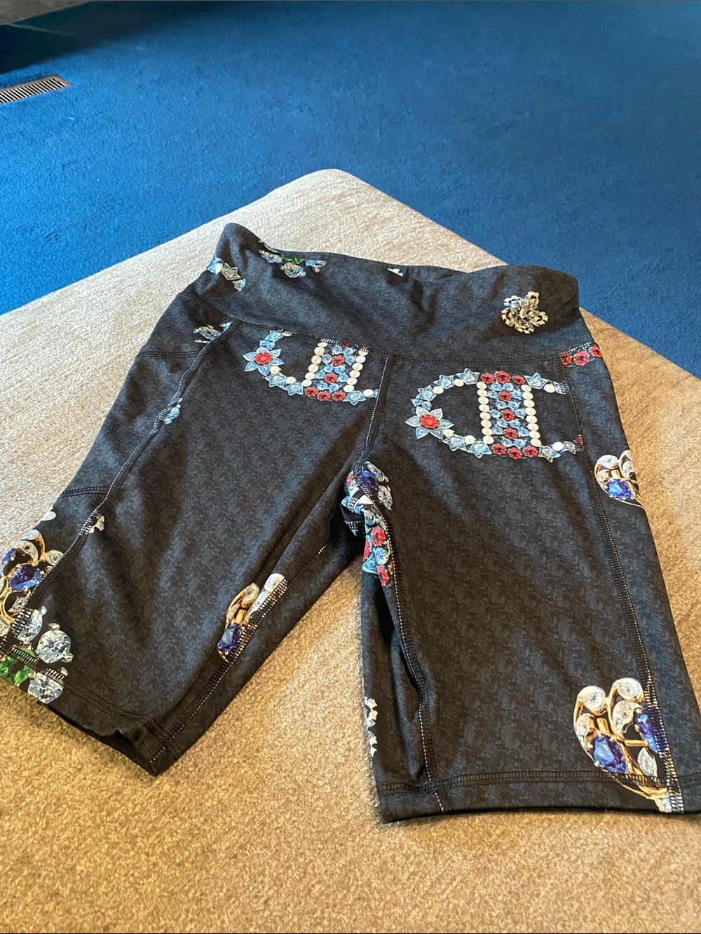 Champion Black Athletic Shorts with Jewel Embellishments